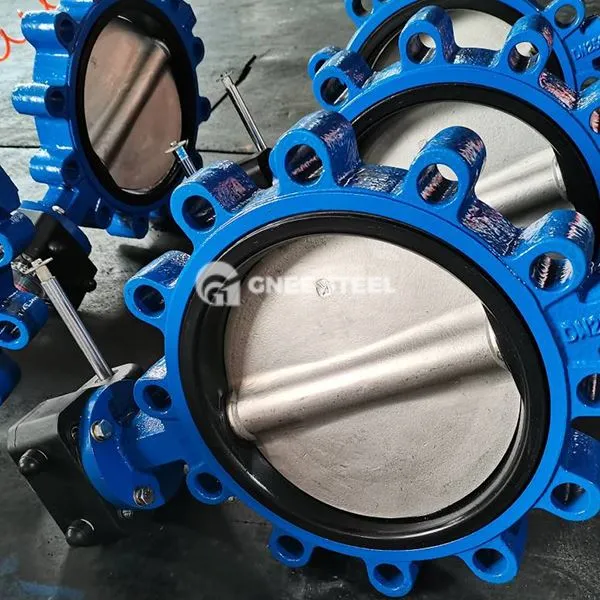 Falfiau glöyn byw lugged haearn bwrw