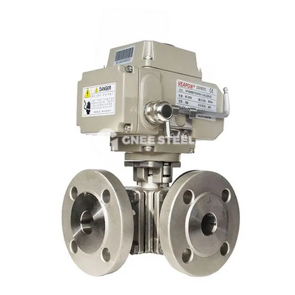 Trydan 3- Ffordd falfiau pêl