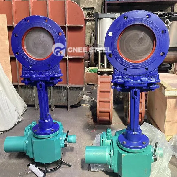 Falfiau giât cyllell actio trydan