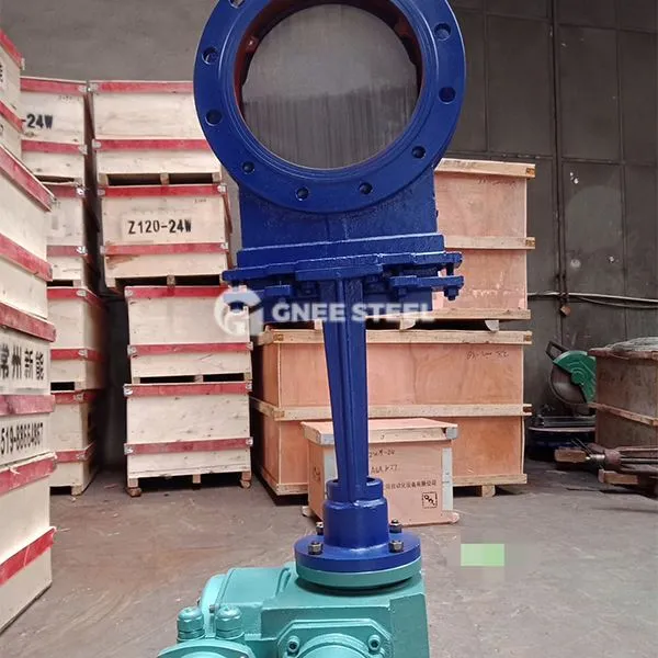 Falf giât cyllell wafer trydan