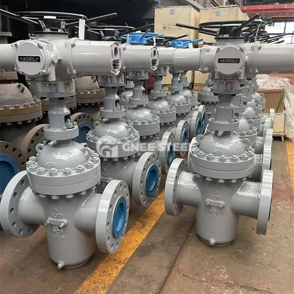 Falf giât disg dwbl cyfochrog