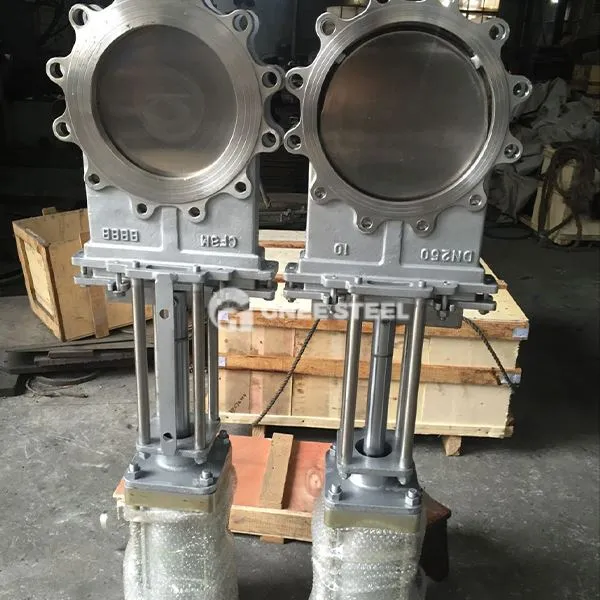 Falf giât cyllell niwmatig