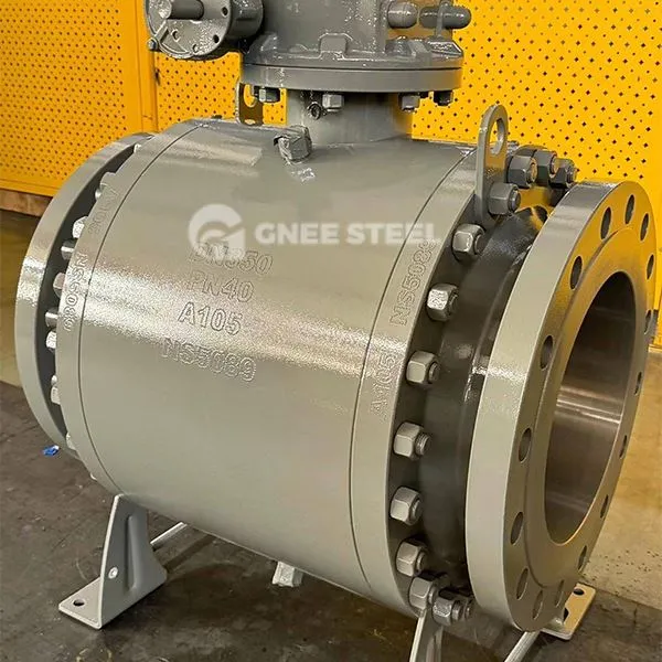 Falf Pêl wedi'i Mowntio Trunnion Corff Hollti