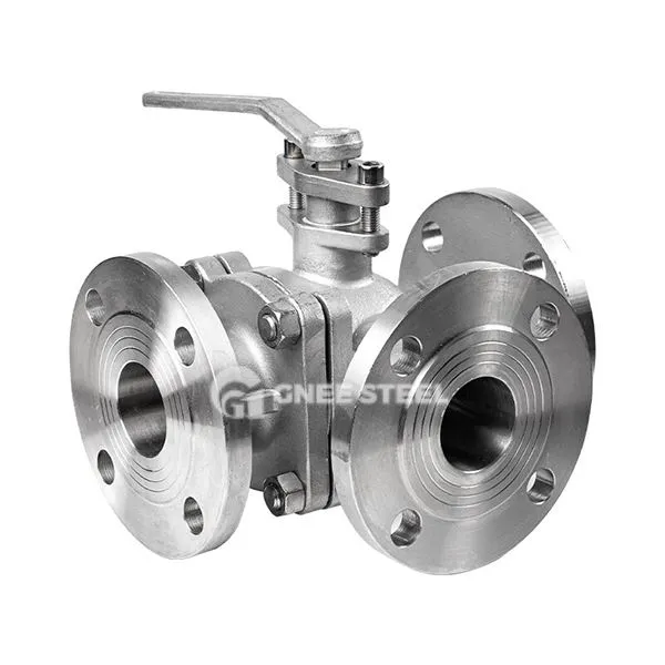 Falfiau pêl flanged tair ffordd